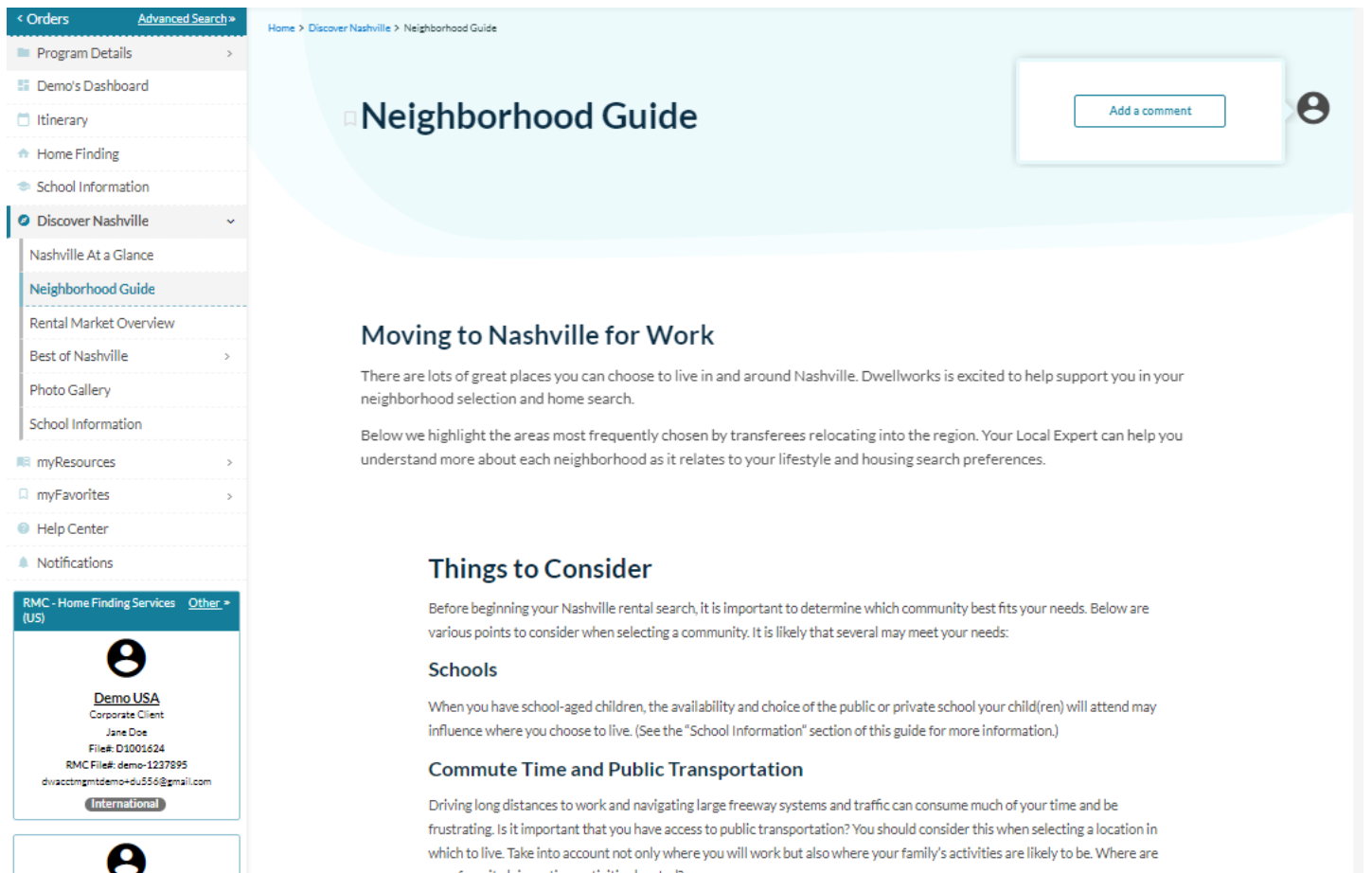 Dwellworks - Global Mobility, Destination Services - myDwellworks - Neighborhood Guide